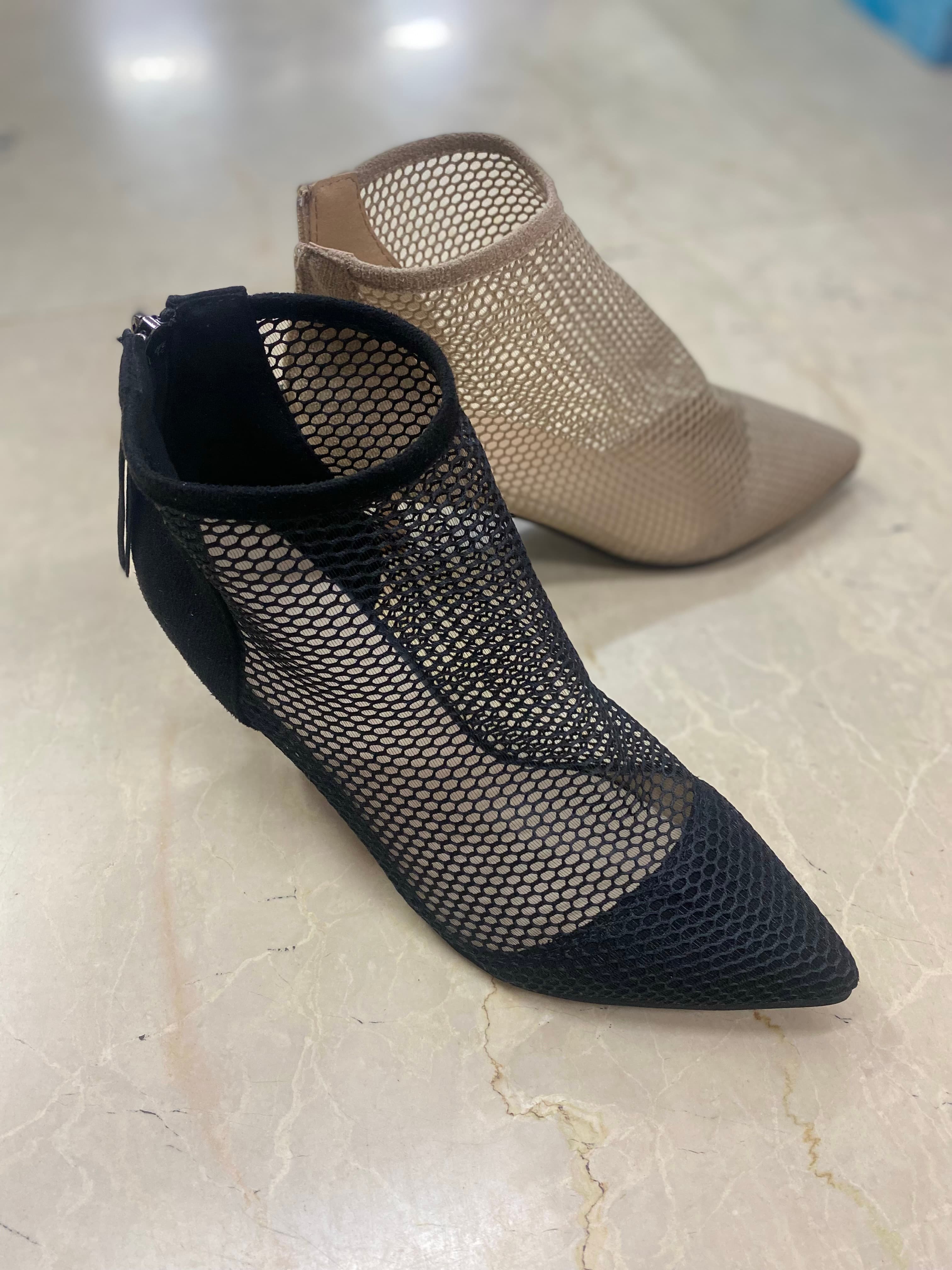 細跟網狀踝靴- SHOE STORE